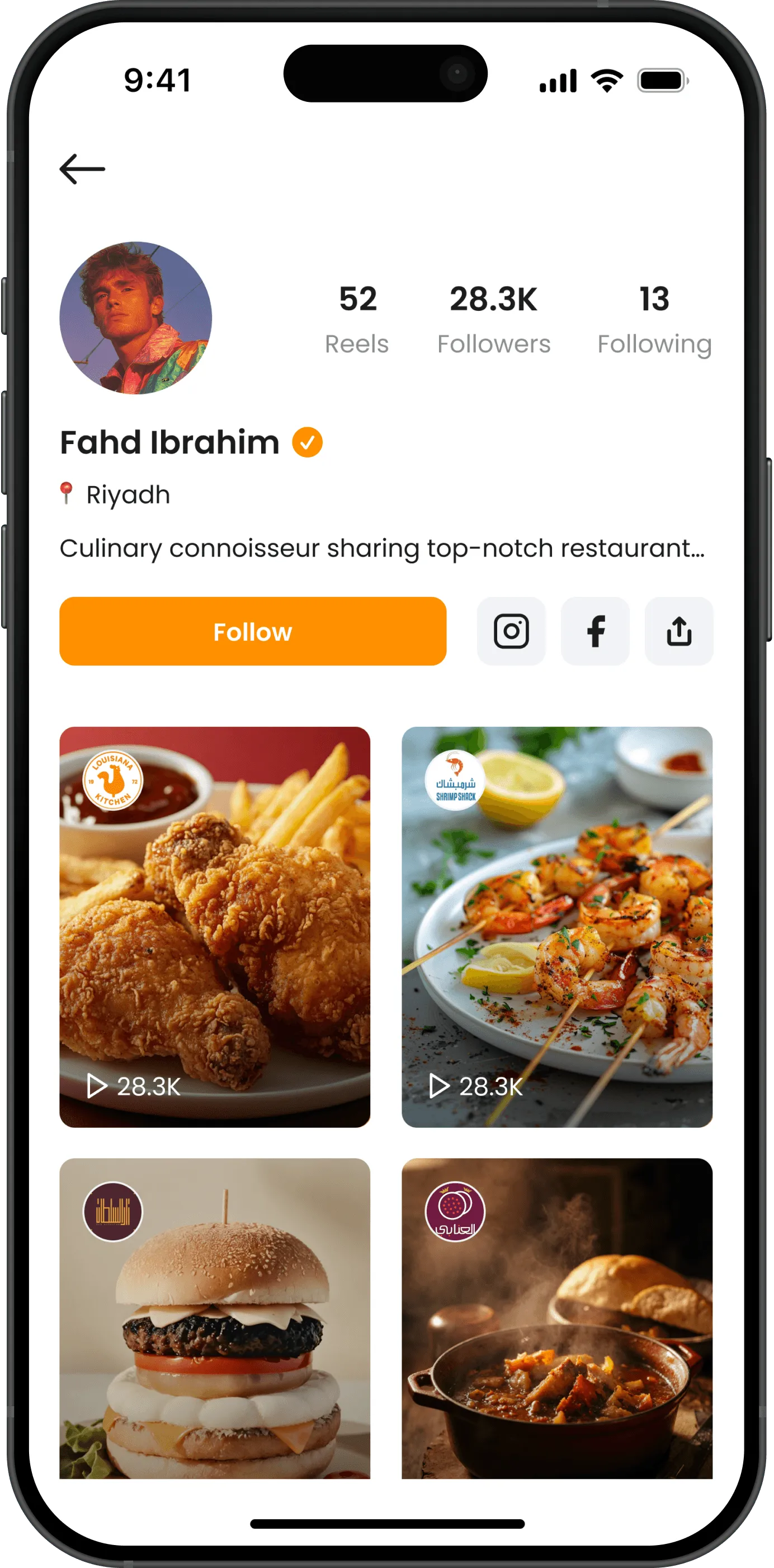 Food influencer profile