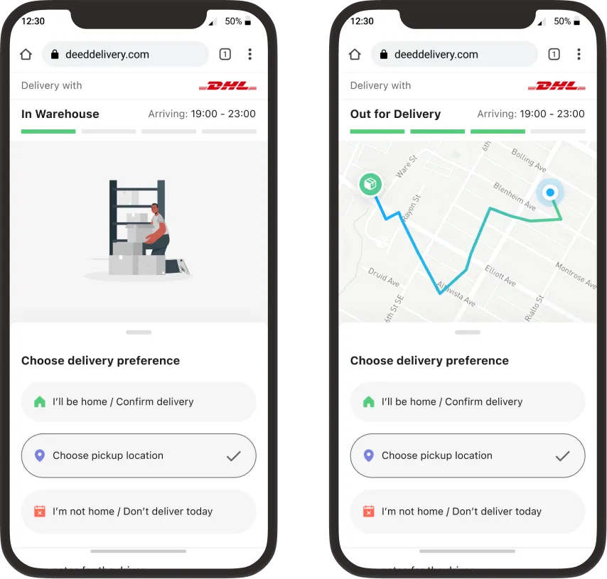 New receiver web tracking screens