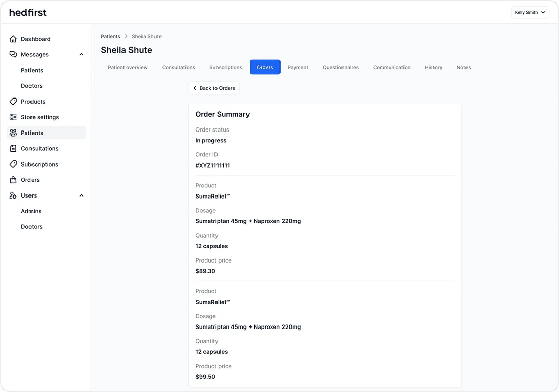 Teligant admin dashboard